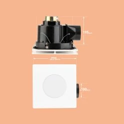 Flash Sale 🤩 Mercator 240mm White Plug-In Square Exhaust Fan With Tri-Colour LED Light - To Australia 😉 -Metal Mate Shop 18777caa2a5046b5a7511c90e20e23c7