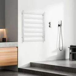 Hot Sale 👏 Australia Only - Mercator 110W White Yarra 7 Bar Heated Towel Rail 🌟 -Metal Mate Shop 4f25fbd905834c8a8ca3dcbb545e7050