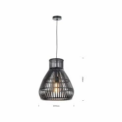 Promo 🎁 Australia Only - Mercator 240V Black Piper Bamboo Light Pendant ❤️ -Metal Mate Shop 6807da6468004f8eab1dd8210fcbd274