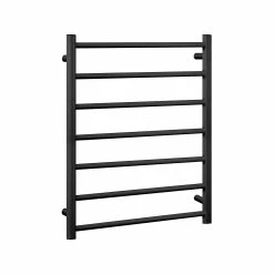 Best Pirce ✨ Australia Only - Mercator 110W Matte Black Yarra 7 Bar Heated Towel Rail 🌟