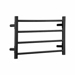 Hot Sale 🥰 Australia Only - Mercator 60W Matte Black Yarra 4 Bar Heated Towel Rail 🔔