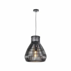 Promo 🎁 Australia Only - Mercator 240V Black Piper Bamboo Light Pendant ❤️