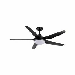 Best deal 🔔 Mercator 135cm Black 5 Blades GLADIS Ceiling Fan With Tricolour LED - To Australia ⭐