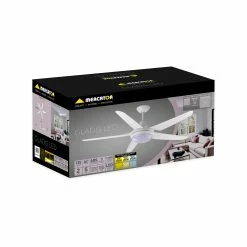 Hot Sale 🥰 Australia Only - Mercator 135cm White 5 Blades Gladis Ceiling Fan With Tricolour LED 🧨 -Metal Mate Shop 90e741f5ea264d219334e12c89c4fd4d