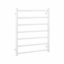 Hot Sale 👏 Australia Only - Mercator 110W White Yarra 7 Bar Heated Towel Rail 🌟