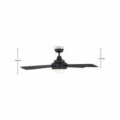 Outlet 🎁 Australia Only - Mercator Grid Connect Smart 132cm Black 4 Blades Grange Ceiling Fan With Tricolour LED 👏 -Metal Mate Shop a15610f3daef4f79beefcaf85965d74c