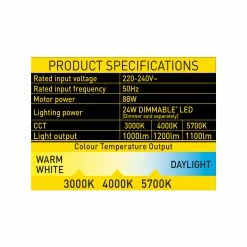 Hot Sale 🥰 Australia Only - Mercator 135cm White 5 Blades Gladis Ceiling Fan With Tricolour LED 🧨 -Metal Mate Shop b6444626ea254e95ae2d04c3d4632f85