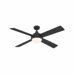 Outlet 🎁 Australia Only - Mercator Grid Connect Smart 132cm Black 4 Blades Grange Ceiling Fan With Tricolour LED 👏